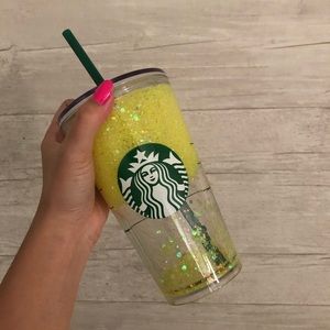 Starbucks Grande Yellow Snowglobe Tumbler